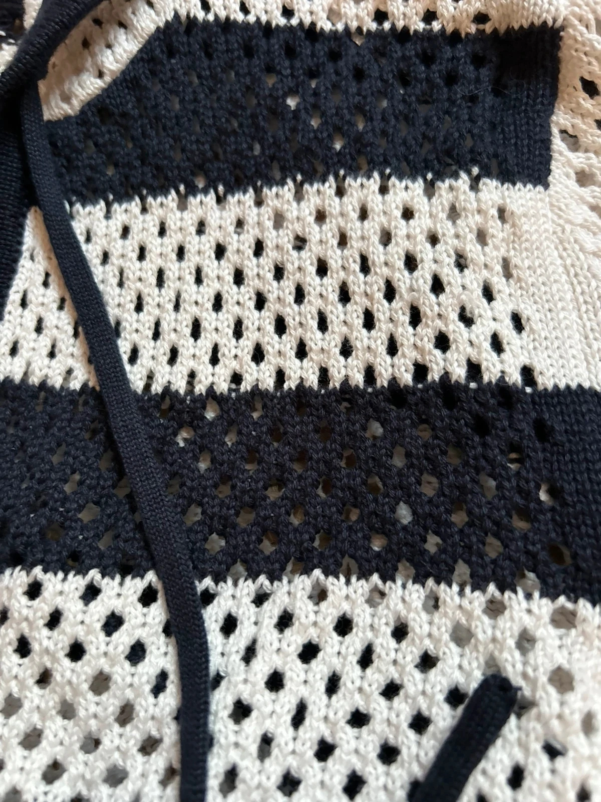 💙🌿Suéter curto de crochê com capuz e listras Y2K Beachwear festival hoodie crop striped sweater S/M🌿💙 – photo 14
